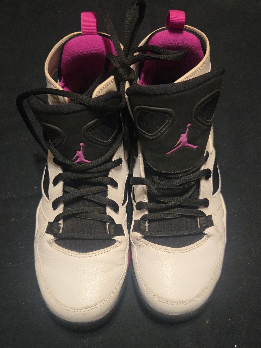 Jordan Women's High-Top Sneakers in White, Black & Pink